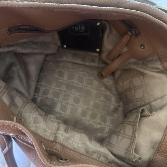 RAFE NEW YORK Tote Bag Womens Large Brown Leather Drawstring Tassel Boho Purse - Picture 13 of 13